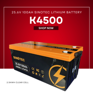 25.6V 100Ah Sinotec Lithium Battery